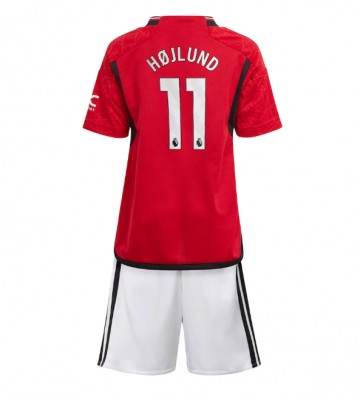 Manchester United Rasmus Hojlund #11 Replika Babytøj Hjemmebanesæt Børn 2023-24 Kortærmet (+ Korte bukser)